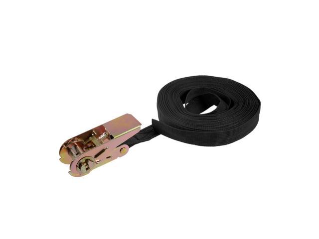 Black 8M x 25mm Ratchet Tie Down Strap Cargo Lashing Straps 250Kg Work Load