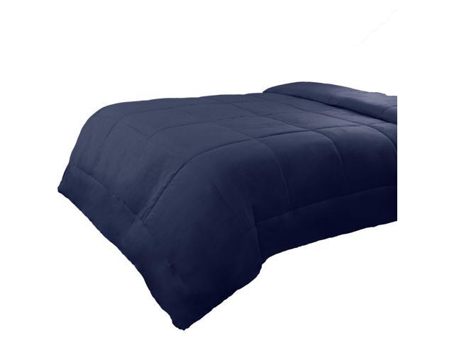 Full Queen Navy Blue Down Alternative Quilted Comforter All