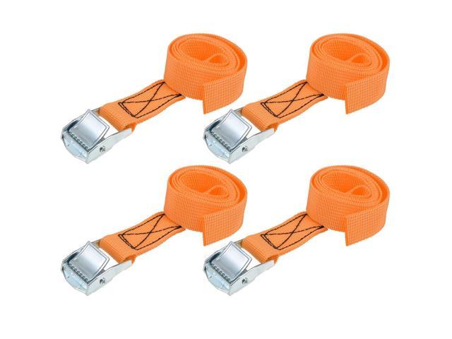 2 Pieces Orange 2M x 25mm Tie Down Strap Load tie Down Straps with cam Lock Buckle 250Kg Work Load 