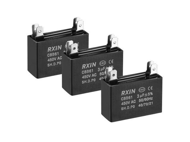 Cbb61 Run Capacitor 450v Ac 3uf Doule Insert Metallized