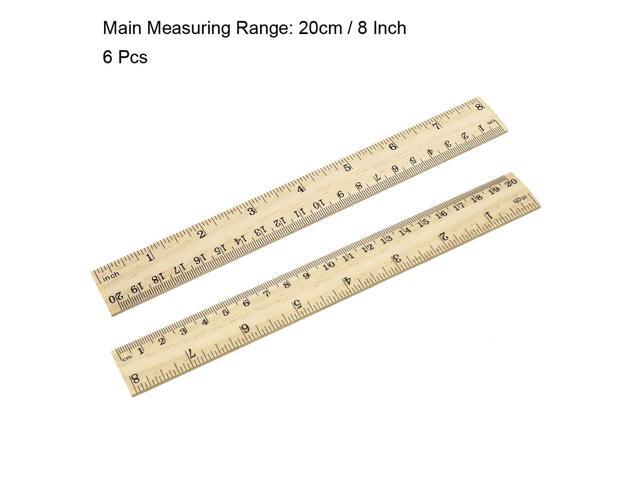 Wood Ruler 15cm 6 Inch 2 Scale Office Rulers Wooden Measuring Ruler 5pcs 