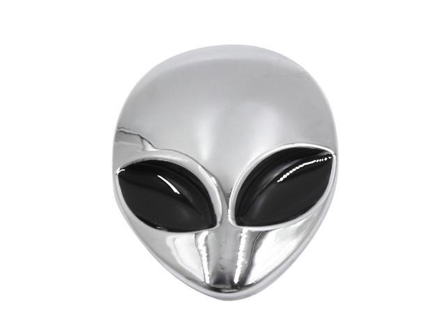 1 Piece Alien Head Auto Sticker Badge Emblem Car Decals Full Metal 3D Silver