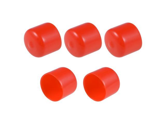 Screw Thread Protectors 23mm ID Round End Cap Cover Black Tube Caps 5pcs