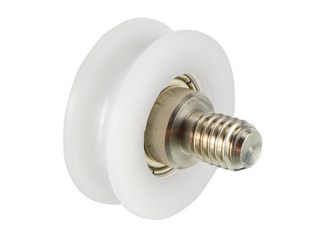V Groove Threaded Rod Track Guide Bearing Pulley Wheel White 22x8mm 2pcs