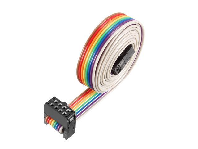 IDC Rainbow Wire Flat Ribbon Cable 40P FC//FD Connector 2.54mm Pitch 0.5m Length