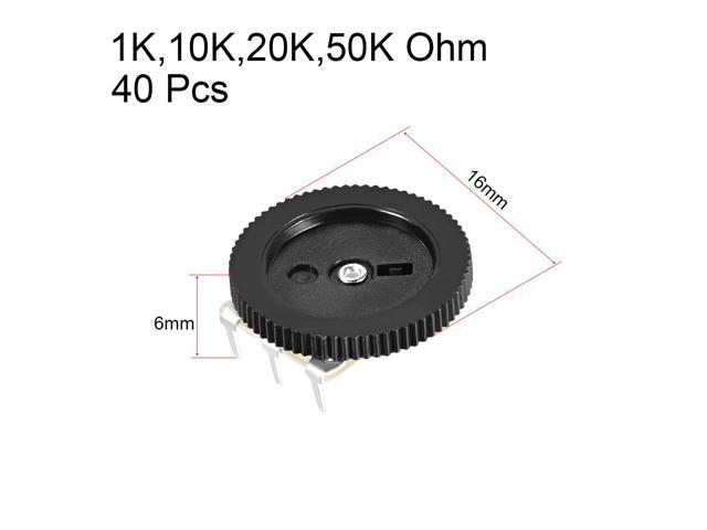 1K,10K,20K,50KOhm each 10pcs Dial Wheel Potentiometer for Audio Volume Switch