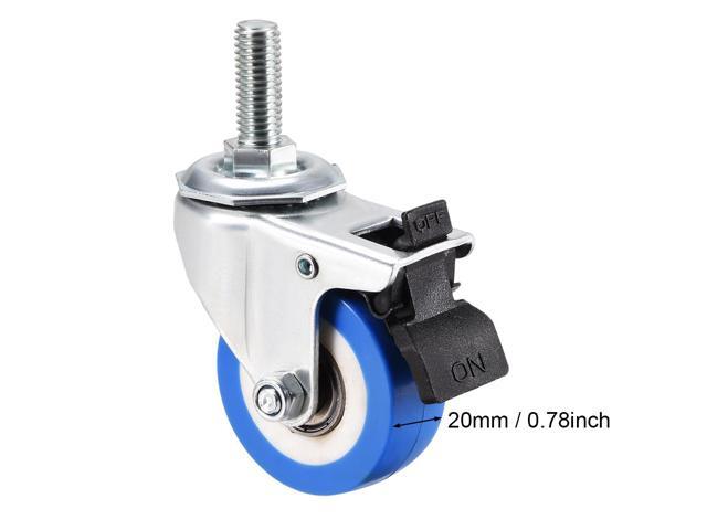2-inch Dia 7mm Stem Swivel Brake Caster Wheel Brown