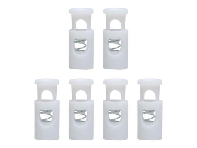 6pcs Plastic Cord Locks Stoppers End Spring Stop Single Hole
