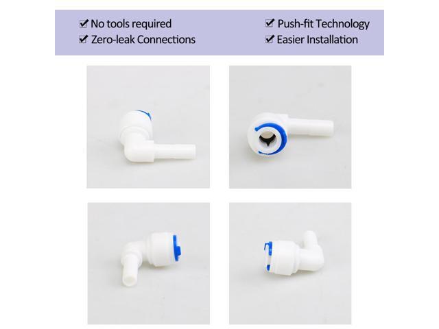 10pcs 1/4 Inch OD Elbow Quick Connect Water Purifiers Tube Fittings ...