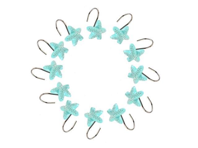 12pcs Acrylic Decorative Rolling Green Shower Curtain Hooks Clips