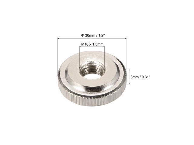 Knurled knurled Nuts DealMux Thin Type Threaded Female M10 Nickel-Plated Pack of 10