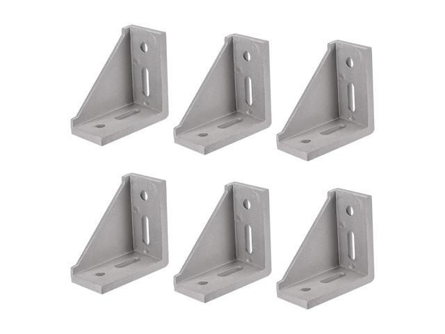 interior corner support gusset silver 4 pieces 80 mm x 80 mm for 4040 series aluminum extrusion profile with 8 mm slot 