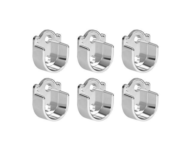 6pcs Zinc Alloy Wardrobe Closet Rod Bracket Shower Curtain Rod