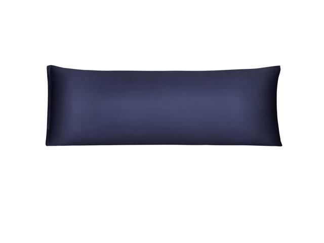 Satin Body Pillow Cover Navy Silky Body Pillowcases For Hair And