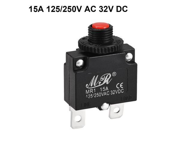250VAC 15A Switch Push Reset Button Circuit Breaker Overload Protector