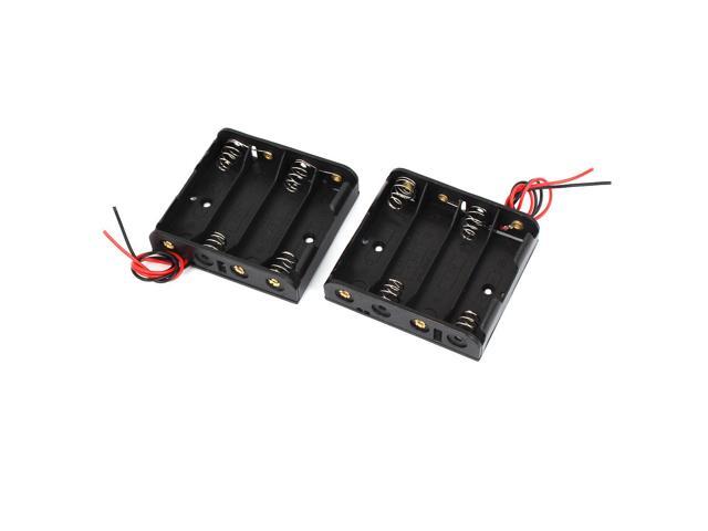 2X 1.5V AA Battery Holder Case Enclosed Box With Wires 10pcs