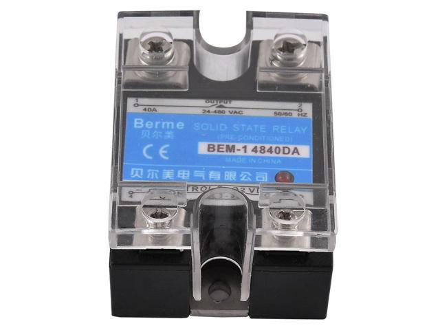 AC 40A SSR Solid State Relay DC3-32V Control AC24-480V CE With LED Indicator DC 