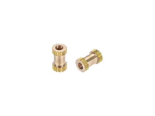 OD L 100pcs Metric Thread Brass Knurl Nuts M2.5*3mm -3.5mm​ 