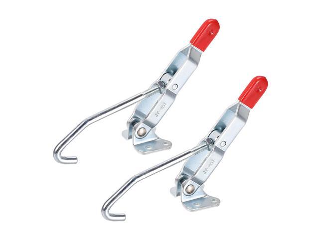 771lbs Adjustable Latch Galvanized Iron Hook Bolt Self-lock Toggle Clamp 2 Pcs