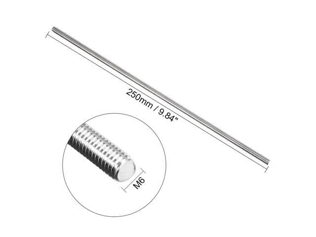 MHUI Fully Threaded Rod M6 304 Stainless Steel Used for Assembly Fastening Two Length Options 5pcs ,M6 X 250mm 5Pcs