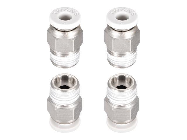 Details about   Straight Pneumatic Push to Quick Connect Fittings 1/8NPT x 4mm Silver Tone 2pcs 