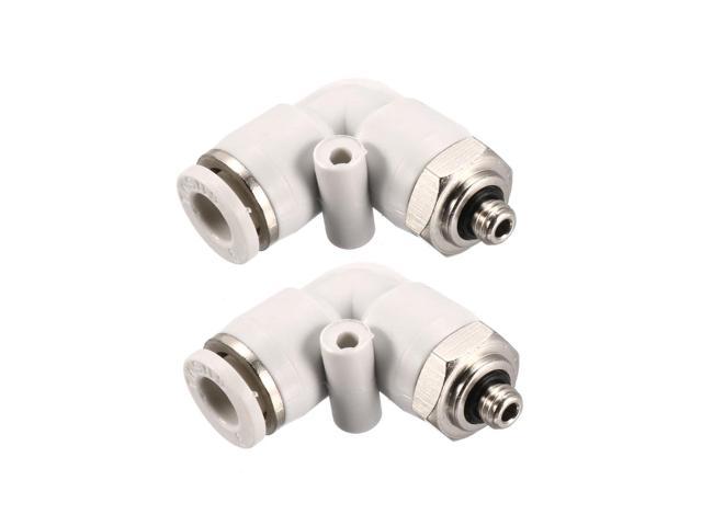 Pneumatic Push to Connect Tube Fitting 6mm Tube to 3/8PT Male Thread Elbow 2Pcs 