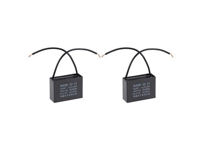 2 Wire Cbb61 Ceiling Fan Capacitor 5uf 450v Ac Metallized Polypropylene Film Capacitors 2pcs