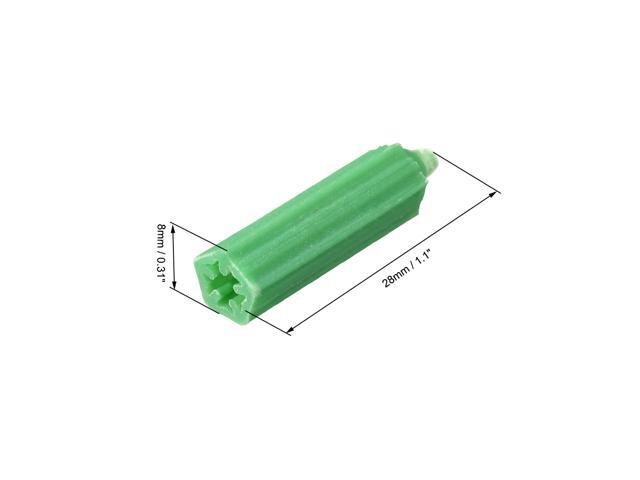 uxcell 7X28mm Household Masonry Plastic Screws Anchor Expansion Pipe Fixings Wall Connector Green 15pcs
