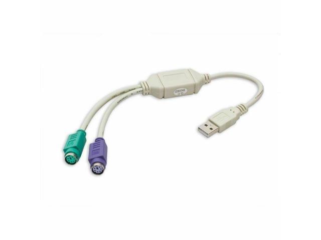 SYBA Split an USB port into PS/2 Keyboard and PS/2 Mouse Adapter SY-USB-PS2