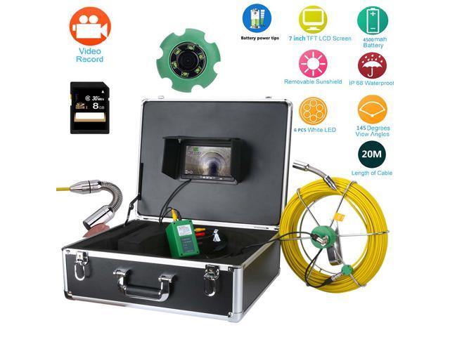 7/" 20M 1000 TVL Drain Pipe Sewer Inspection Video Record Camera System