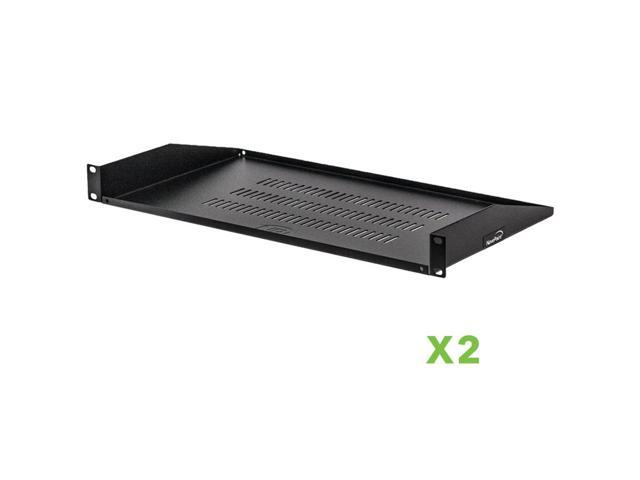 Navepoint Cantilever Server Shelf Vented Shelves Rack Mount 19 1u Black 10 250mm Deep Set Of 2