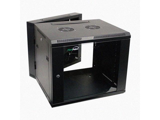 Navepoint 9u Double Section Hinged Swing Out Network Cabinet Lock