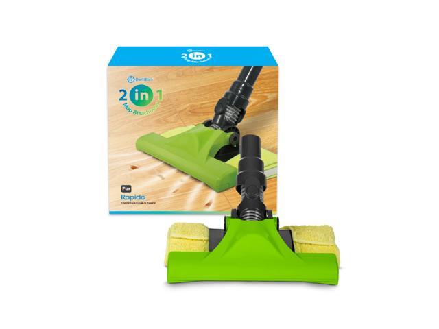 ROLLIBOT 2-in-1 Microfiber Floor Mop for the Rapido Vacuum: Mops or Sweeps as you Vacuum; Cleans All Hard Surfaces