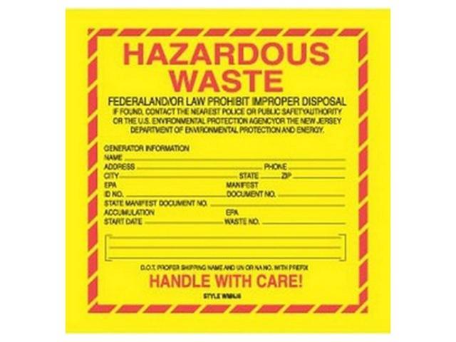 6 x 6 New Jersey Hazardous Waste Labels (100 Labels per Package) - Newegg.com