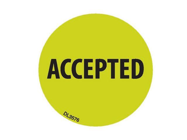 2 diameter Accepted labels (500 per Roll) - Newegg.com