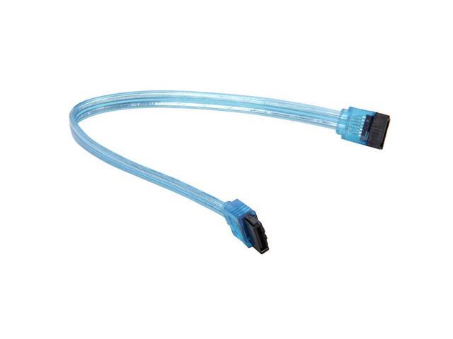10" SATA 3 III SDD HDD SATA 6Gb/s Data round cable straight to right angle Blue 