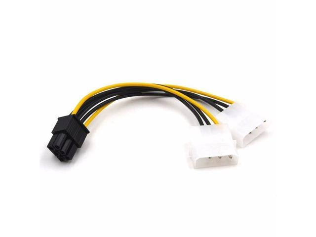 4 Pin Molex to 6 Pin PCI-Express PCIE Video Card Power Converter Adapter Cable 