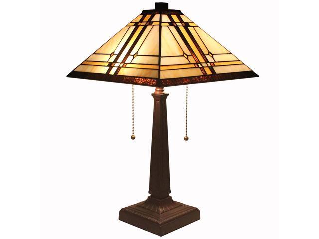 Bieye Tiffany Style Stained Glass Mission Table Lamp With 14 Inches Bieye Tiffany Style Stained Glass Mission Table Lamp With 14 Inches Shade Aluminum Alloy