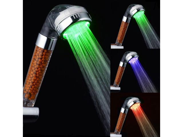 3 Colors LED Shower Head Temperature Sensor Light Water Flow Generator  Shower Head Water Saving Filter SDS-A23 - Newegg.com