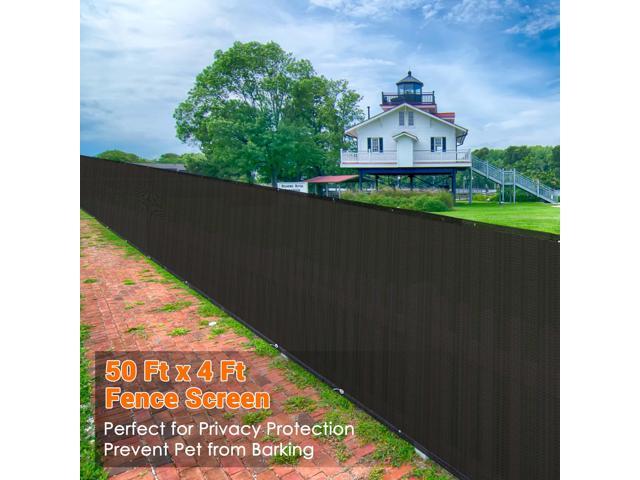 50x4 ft Mesh Privacy Fence Windscreen 180 gsm HDPE Fabric Slat Fencing ...