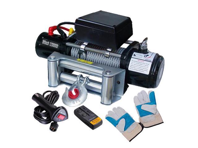 12000 lb 12V Recovery Truck Trailer ATV SUV Winch 6.6HP Electric Towing ...