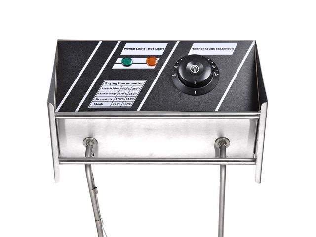 24L 5000W Stainless Steel Electric Deep Fryer Countertop Dual Tank Basket  Commercial Restaurant 