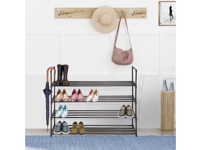 4 Tier Shoe Rack Shelf 20 Pairs 35 7 16 X 11 5 8 X 29 1 2 Storage Organizer Metal Holder Entryway Newegg Com