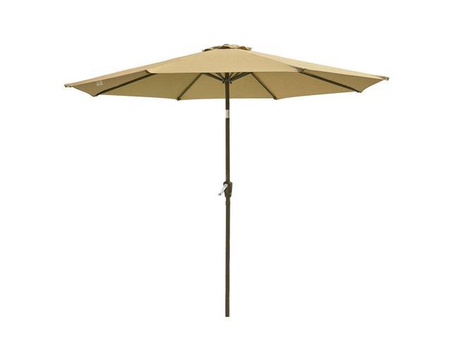 9ft Uv50 Fade Resistant New Olefin Outdoor Patio Umbrella 8 Rib Crank Tilt Beach Market Table Water Repellent Newegg Com