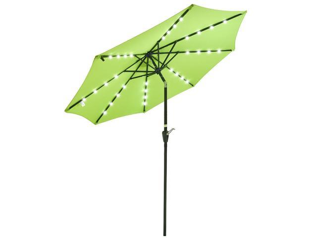 9 Ft Solar Power 32 Led Patio Umbrella 8 Rib Crank Tilt Adjust Market Table Umbrella Outdoor Beach Newegg Com