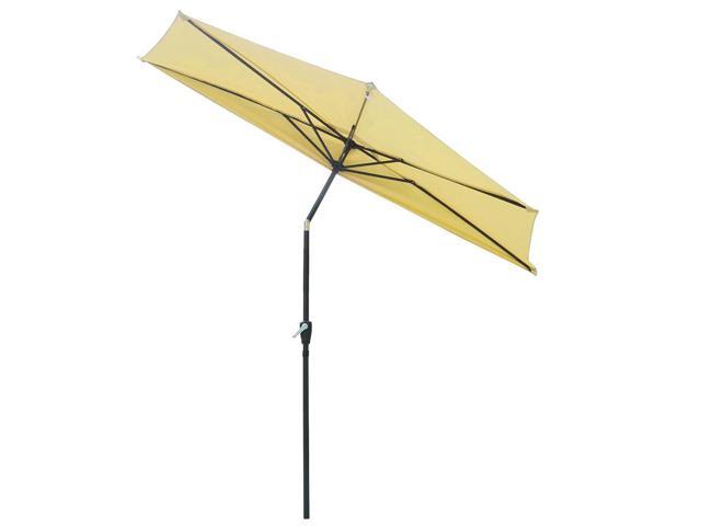 10ft Beige Outdoor Patio Half Umbrella Cafe Wall Balcony Door 5 Ribs Tilt Aluminum Sun Shade Newegg Com