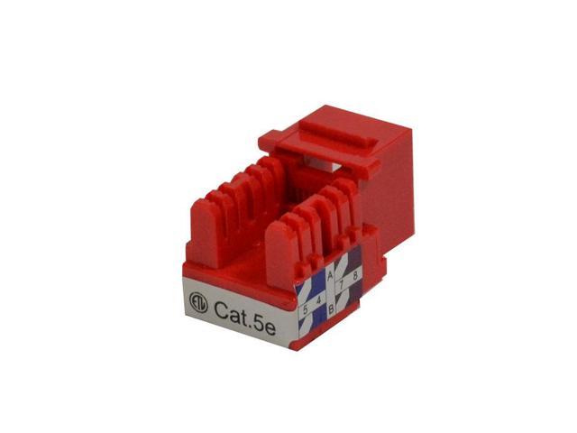 100 pack lot Keystone Jack Cat5e Red Network Ethernet 110 Punchdown ...