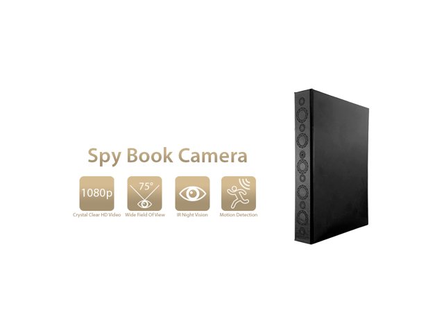 1080P HD Spy Book Camera w// Night Vision /& Motion Activated Hidden IR Camera