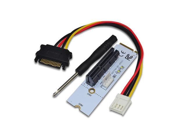 2pcs NGFF M.2 to PCI-E 4X Riser Card M2 Key M to PCIe X4 Adapter with ...