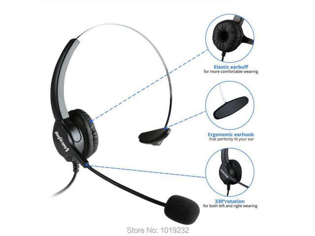 Voicejoy Rj9 Headset Phone Headset Call Center Desk Phone Headset Headphone With Microphone Earphone Rj9 Plug Newegg Com